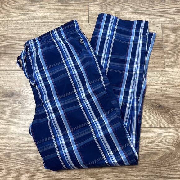 Chaps Other - Chaps Men’s Blue Plaid Sleepwear Elastic Waist Drawstring Size Medium (A24)